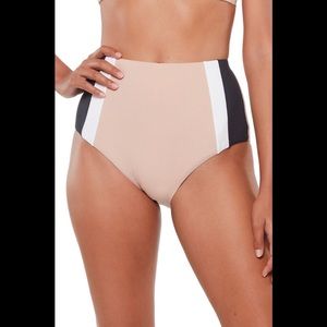 Sanctuary Colorblock High Waist Bikini Bottom L